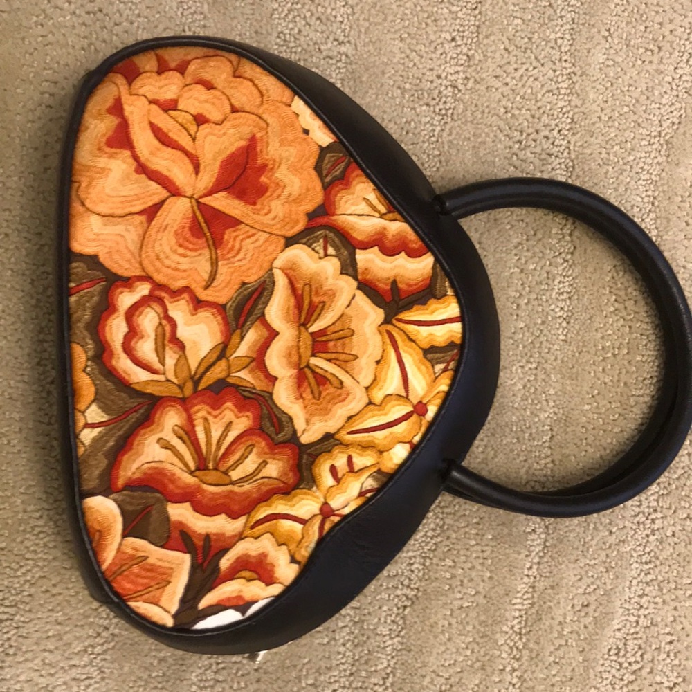 Pineda Covalin Leather/Silk Embroidered Purse